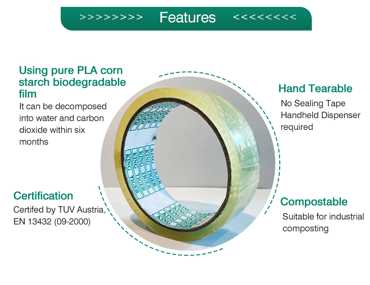 Kompostierbares transparentes PLA-Klebeband